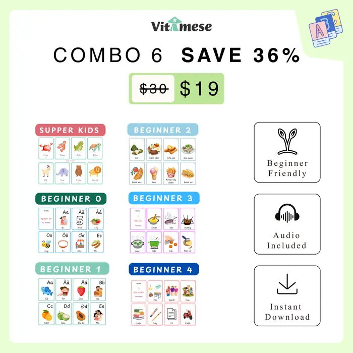 6 SETS BUNDLE - Beginner 0, 1, 2, 3, 4 and Supper Kids Flashcards