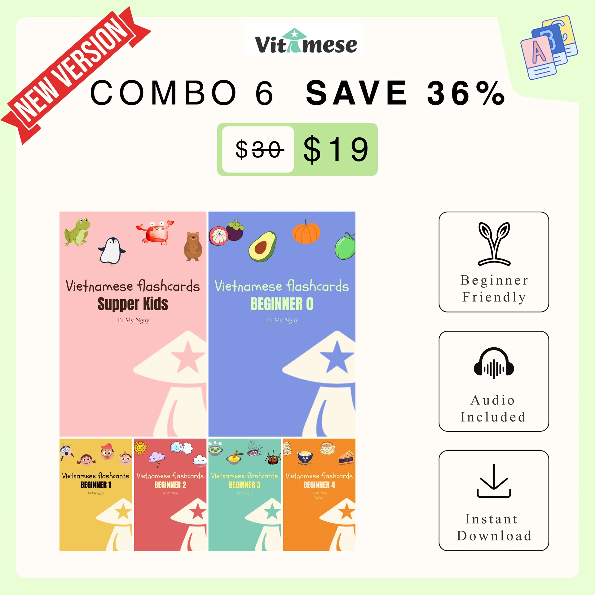 [Version 2] - 6 SETS BUNDLE - Beginner 0, 1, 2, 3, 4 and Supper Kids 