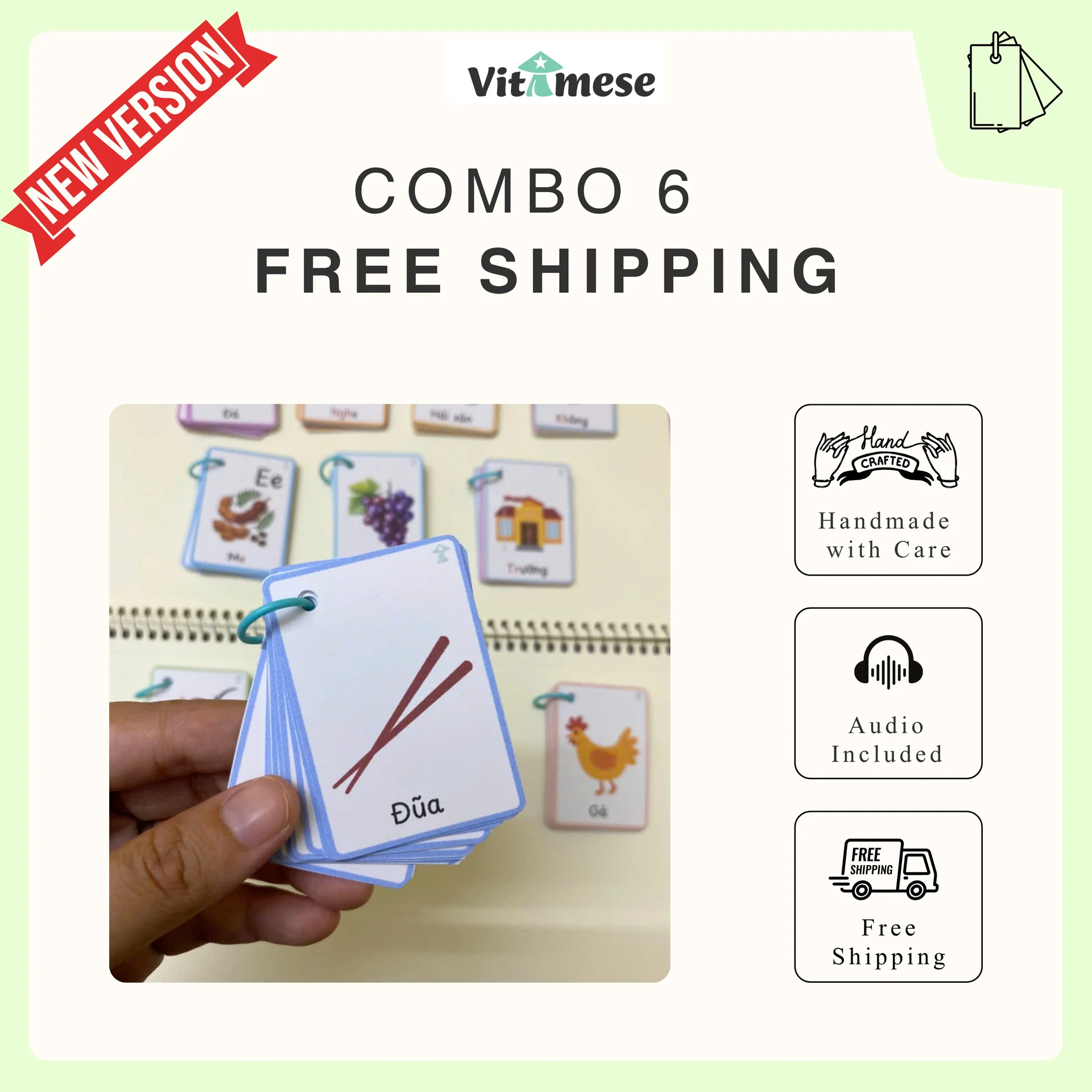 [VERSION 2] - 6 SETS BUNDLE - Beginner 0, 1, 2, 3, 4 and Supper Kids Flashcards